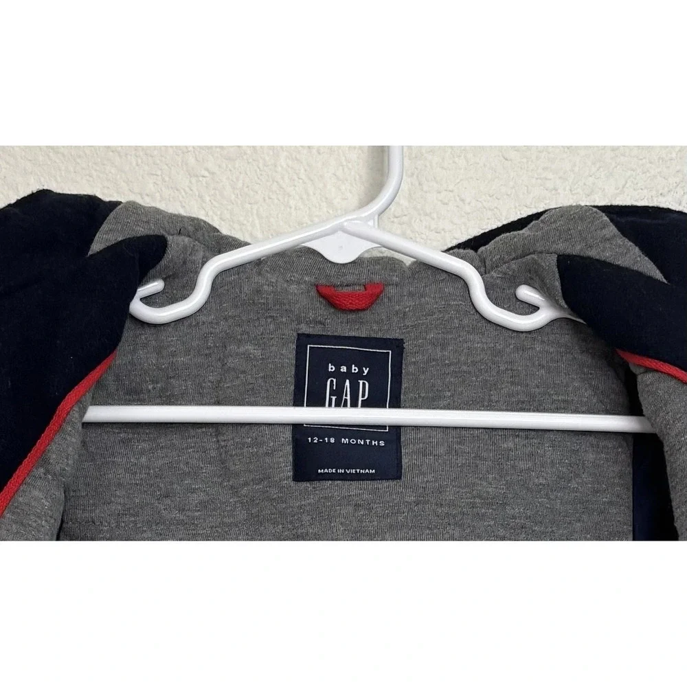 Baby Gap Girl Boy  Navy Peacoat Hood Toggle Snap  Wool Blend  12-18 mo Preppy